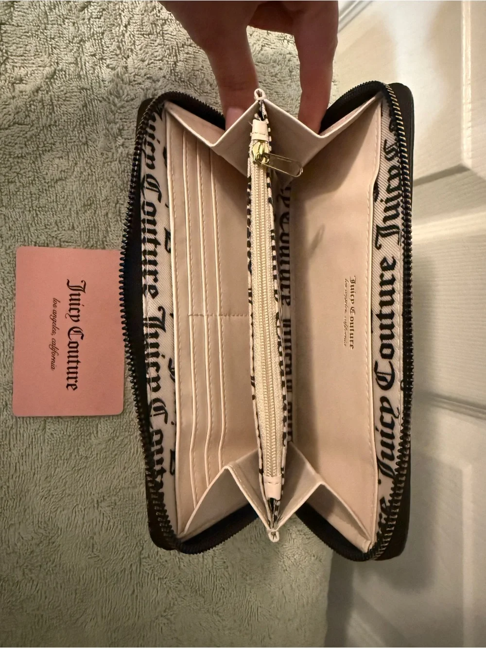 Juicy Couture Black Logo Dome Satchel with Matching Wallet